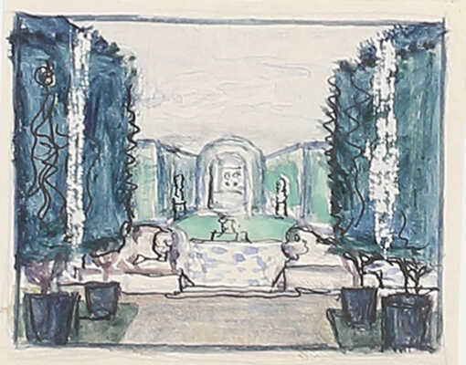 Замирайло Виктор Дмитриевич. Лот из двух эскизов, закрепленных на одном паспарту